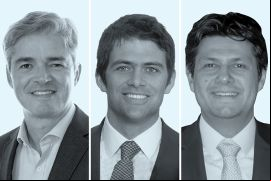Marcelo Leonardo Cristiano, de Marcelo Cristiano Advogados (izquierda); Nicolás Vial, de Carey & Allende - Chile (centro), y Jairo Higuita, de Andersen en Colombia. 