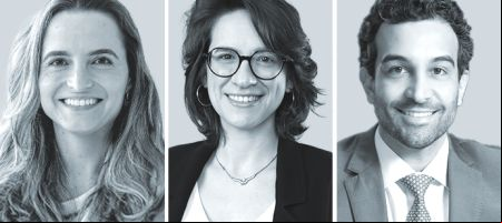 Milena Arbizu, de Demarest Advogados (izquierda); Adriana Pagés de Campos Mello Advogados (en asociación con DLA Piper) - Brasil, y Guilherme França, de Lollato Lopes Rangel Ribeiro Advogados.